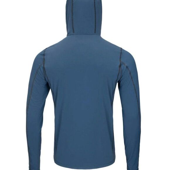 Forloh Men's SolAir Hooded Long Sleeve Blue Hunting Baselayer Shirt Sz L - Picture 2 of 9